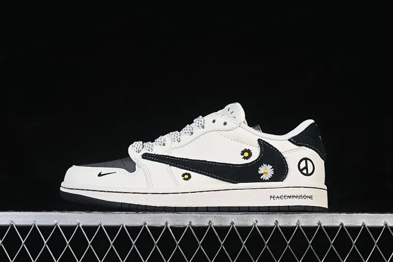 All Categories Air Jordan Jordan Series Basketball Shoes Air Jordan 1 Low High-end Customized Low-top Shoes Travis Scott x Fragment Design x Air Jordan 1 Low OG SP AJ1 Joe 1 Joint Daisy Beige Black Low-top Cultural Casual Shoes QW5088-207